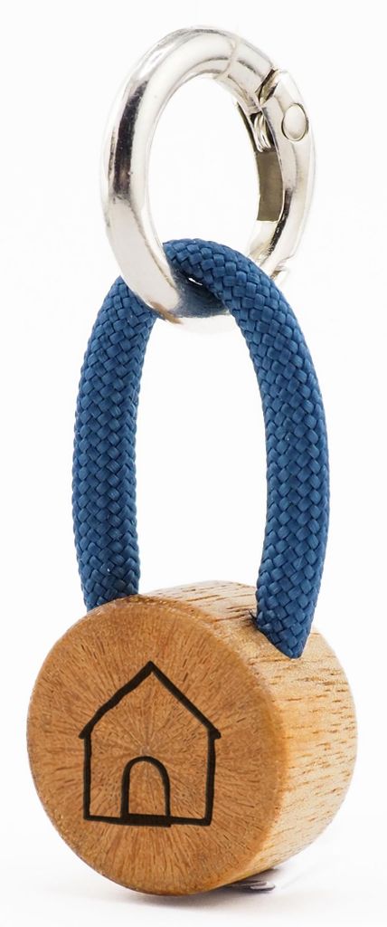 GIPFELWELLE Handgemachter Holz Schlüsselanhänger mit Gravur Kette Ring 4 mm Paracord Segeltau, Damen Herren, Haus, Petrol