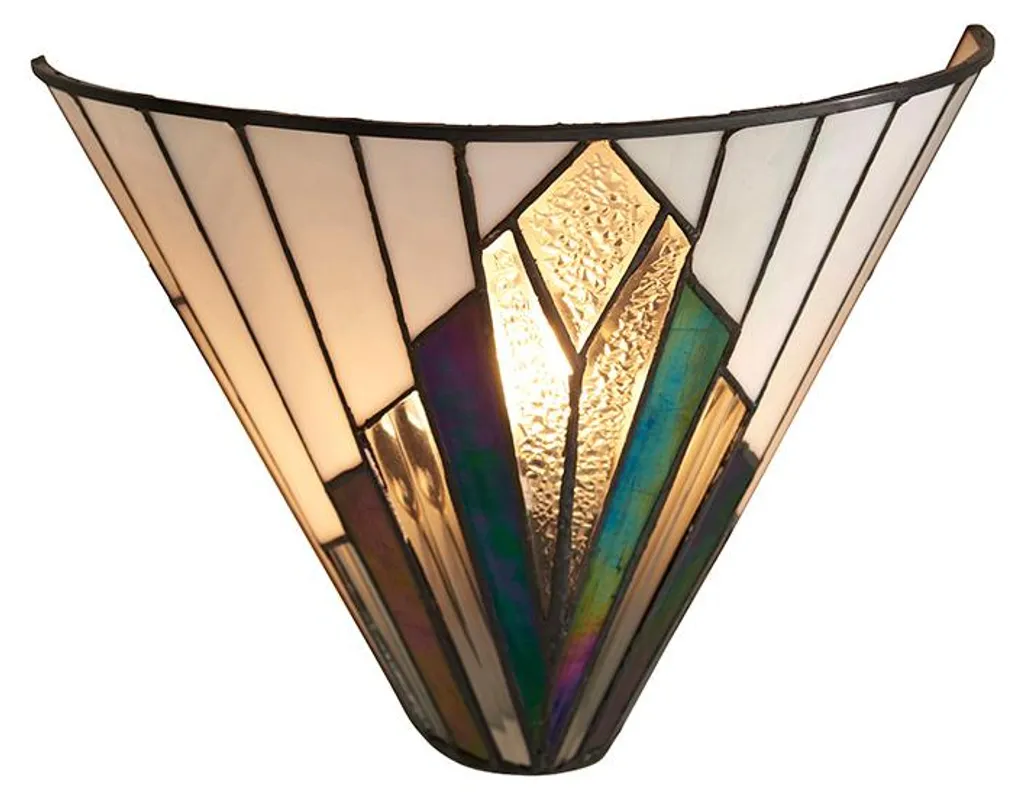 Applique murale ASTORIA style Tiffany multicolore et noire culot 1xE14