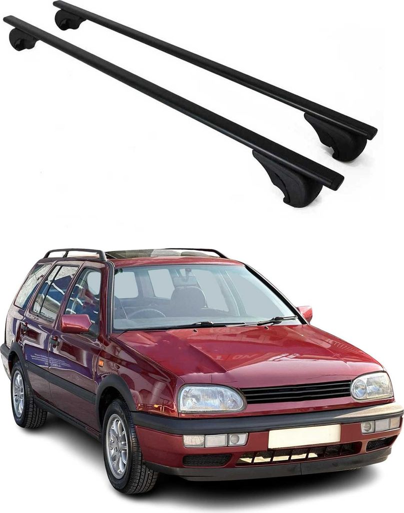 Dachträger Gepäckträger für VW Golf 1998-2003 Grundträger Metall Schwarz 2tlg