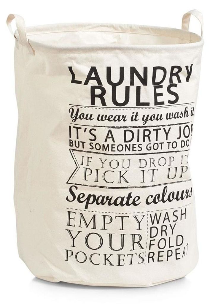 Zeller Wäschesammler "Laundry Rules", Ø38 x 48 cm, 14260 Produktbild 