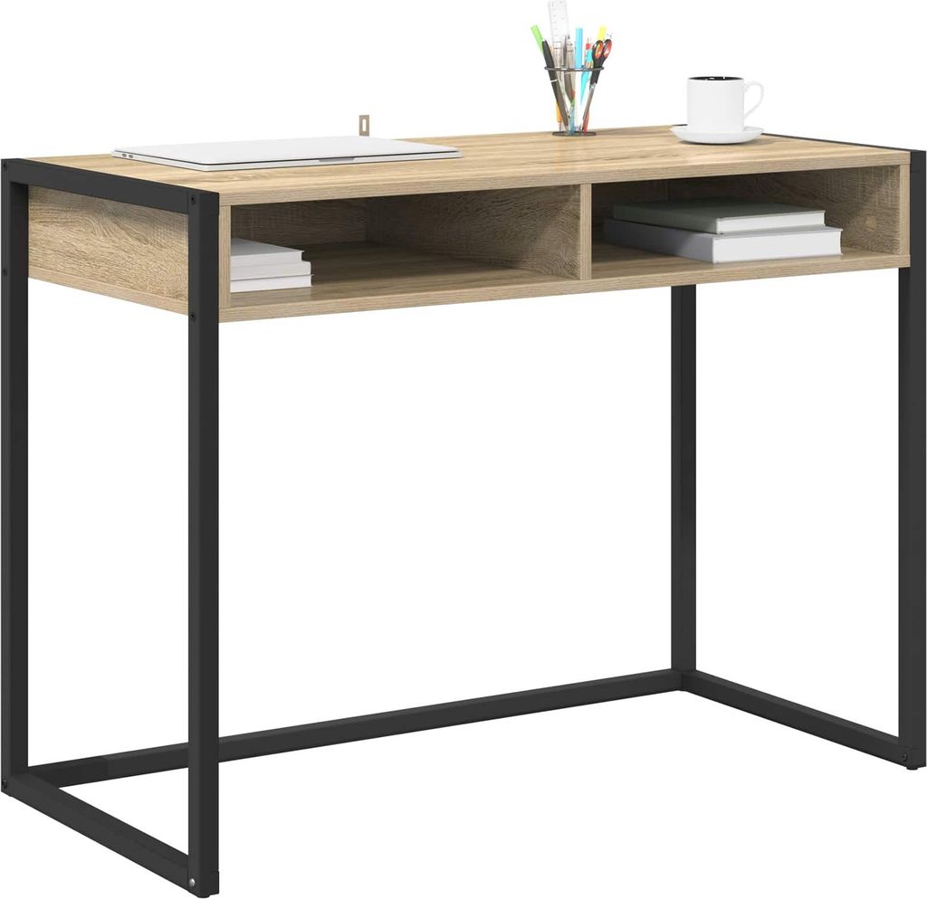 (Design 2026) Schreibtisch mit Speicher Sonoma 100 x 50 x 75cm Holzwerkstoff - HOMMIE 241141 - Kommoden