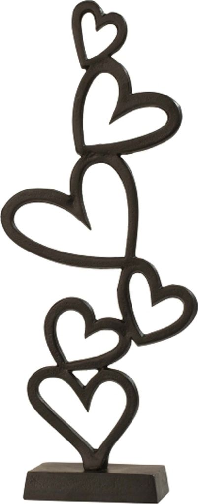 6 Herzen - Elegante Herz-Skulptur auf Metall-Sockel, Ein Ausdruck von Liebe und Verbundenheit