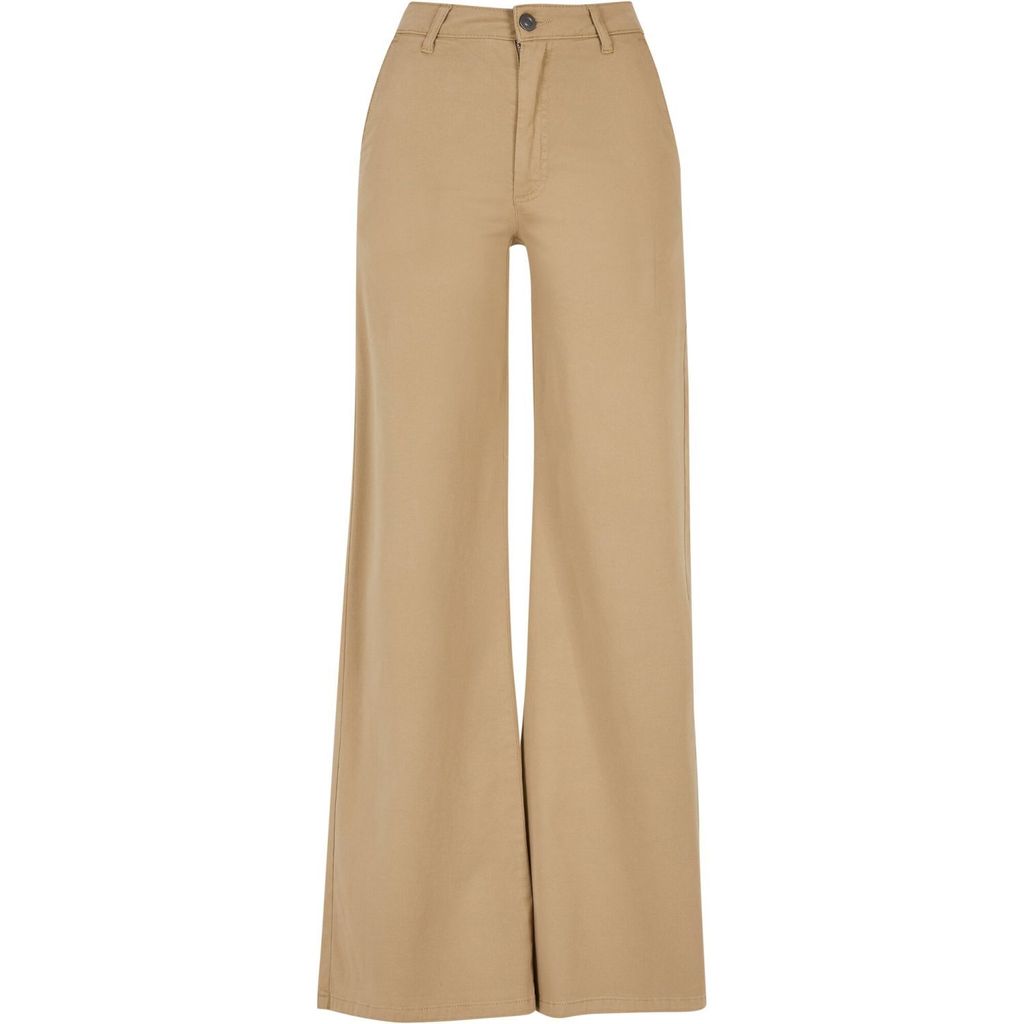 Urban Classics Ladies - High Waist Wide-Leg Chino Hose - W32