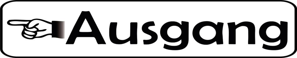 vianmo Blechschild 10x46 cm Ausgang links Hand