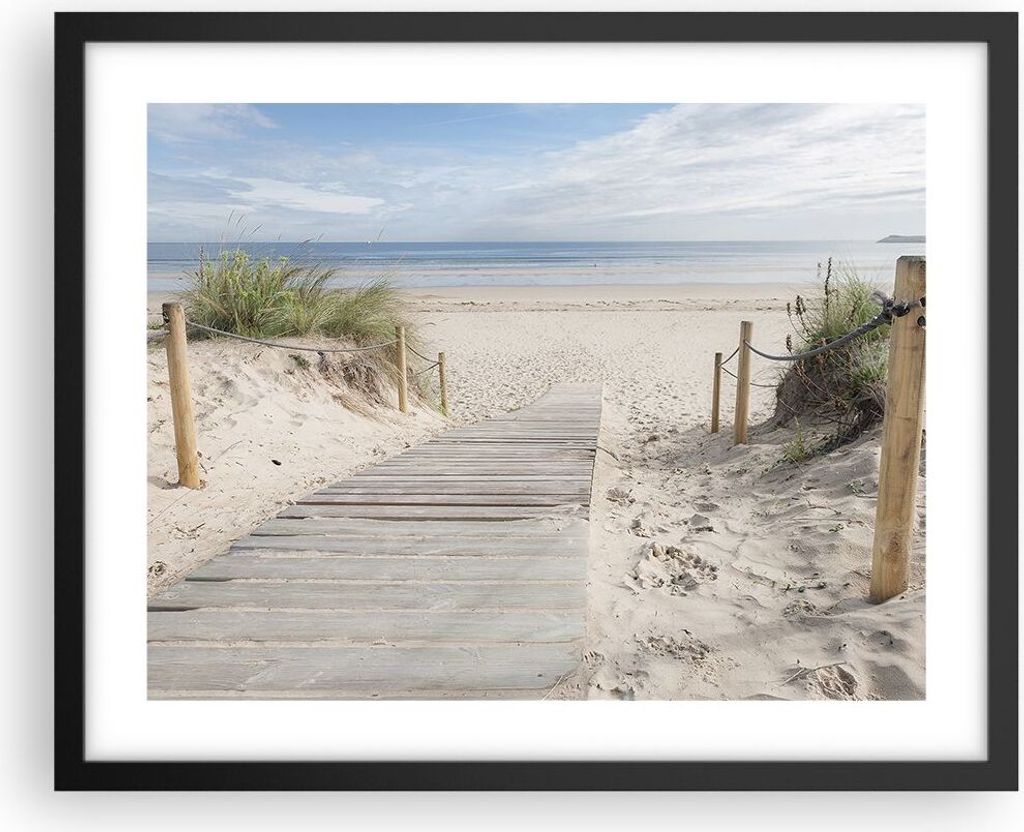 Gerahmtes Poster - Schwarzer Rahmen - Strand Düne Eintritt Produktbild 