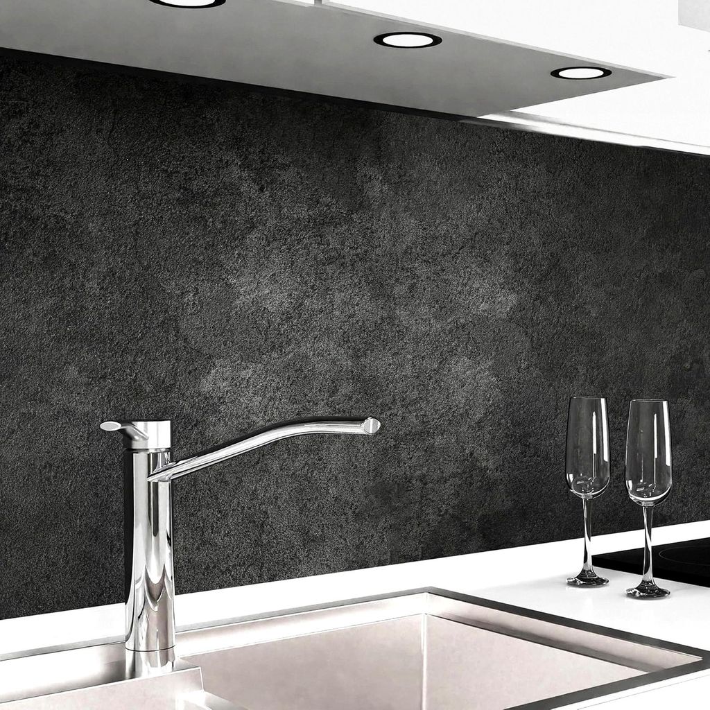 Selbstklebende Küchenrückwand - Matt - Spritzschutz für die Küche - verstärkte PET-Folie - 0,4 mm - Anthrazit - 80 cm x 220 cm