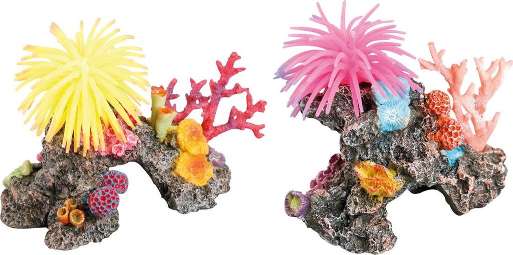Flamingo Aquariendeko Riff mit Anemone