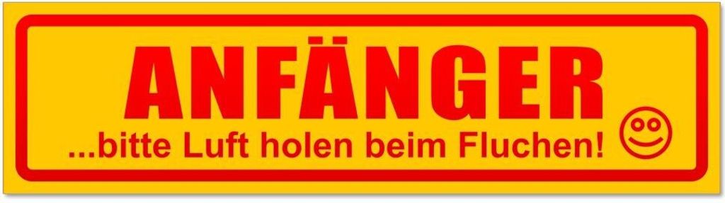 Kiwistar - Autoaufkleber - Rot - 20 x 5,3 cm - Anfänger - Bitte Luft Holen invertiert - Hinweis Aufkleber Sticker für Auto, Kfz, Fahrrad, PKW, LKW