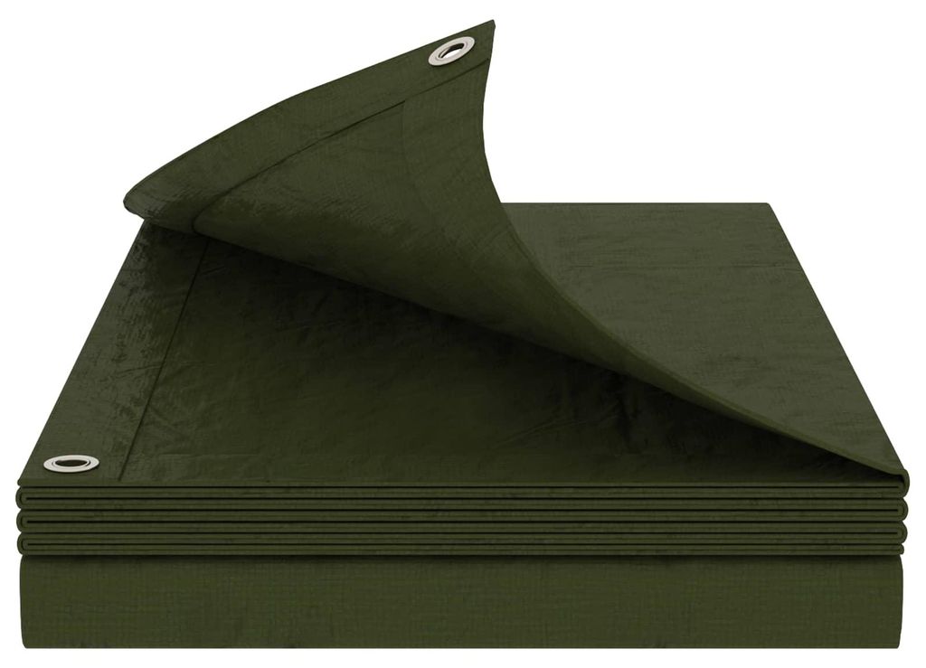 VidaXL Plachta z przelotkami, zielona, 3 x 3 m, 260 gsm, Zdjęcie produktu 