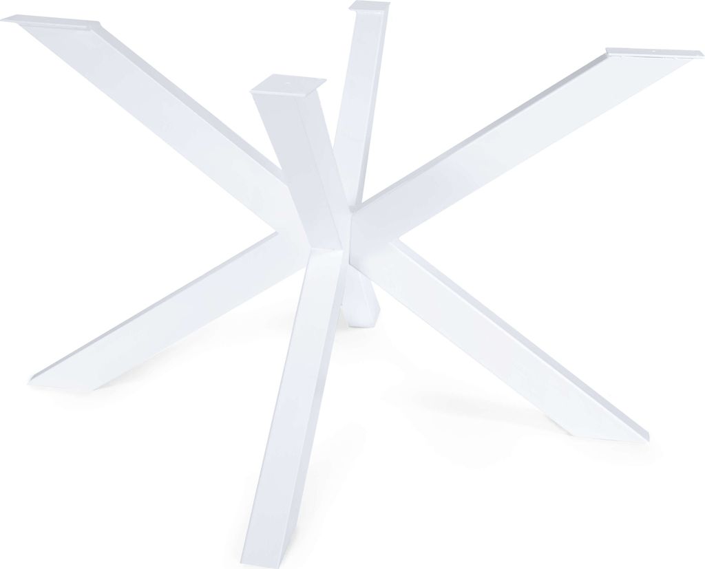 Tischgestell Spider Tischbeine Kreuzgestell 120x120 cm ( Weiß ) Tischkufen Stahl Metall Esstisch Schreibtisch Konferenztisch Für die Glasplatte f...