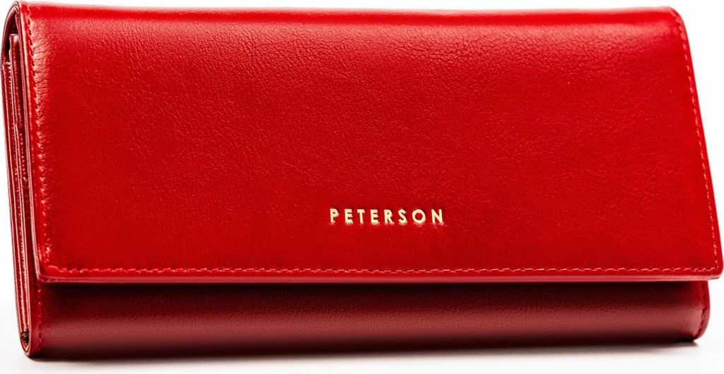 Peterson | Großes Portemonnaie, für Frauen, mit Diebstahlsicherung, Rot, 18.5x9 cm