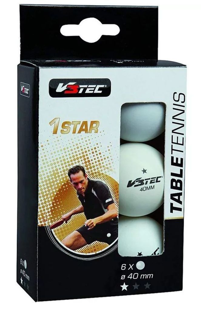 V3Tec 1 Stern TT-Ball 6er Pack weiß