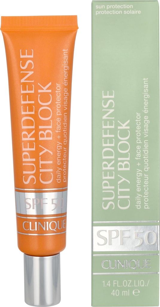 Clinique Superdefense City Block SPF 50 Daily Energy + Face Protector, Sonnenschutzcreme, Gesicht, Tube, Feuchtigkeitsspendend, Nährend, Schutz, J...