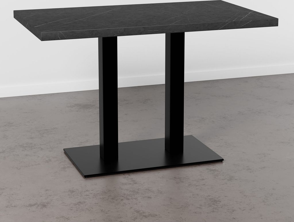 Bistrotisch 110x60 cm | Marmor Dunkel | Gusseisen Gestell