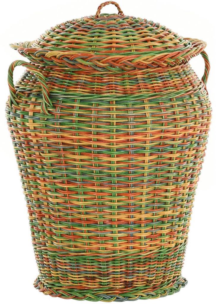 KRINES HOME Wäschekorb / Wäschetonne rund aus echtem Produktbild 