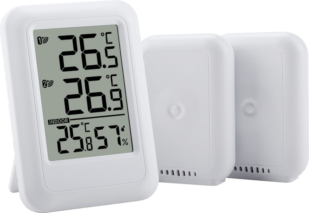 INF Drahtloses digitales Innen- und Außenthermometer mit 2 Sensoren