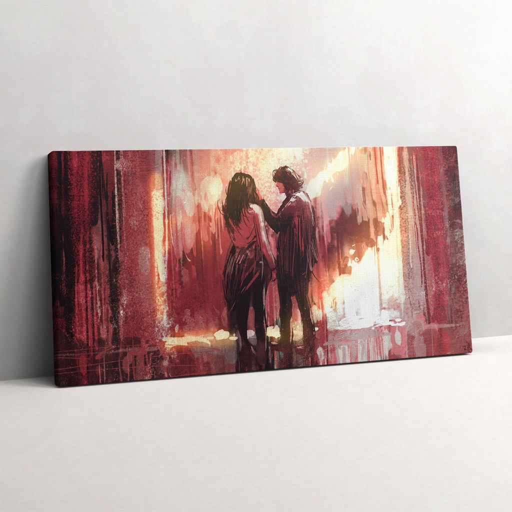 Junges verliebtes Paar – Leinwandbild Wandbild – 100x50 cm – Leinwandbilder – Wandbilder – Schlafzimmer – Flur