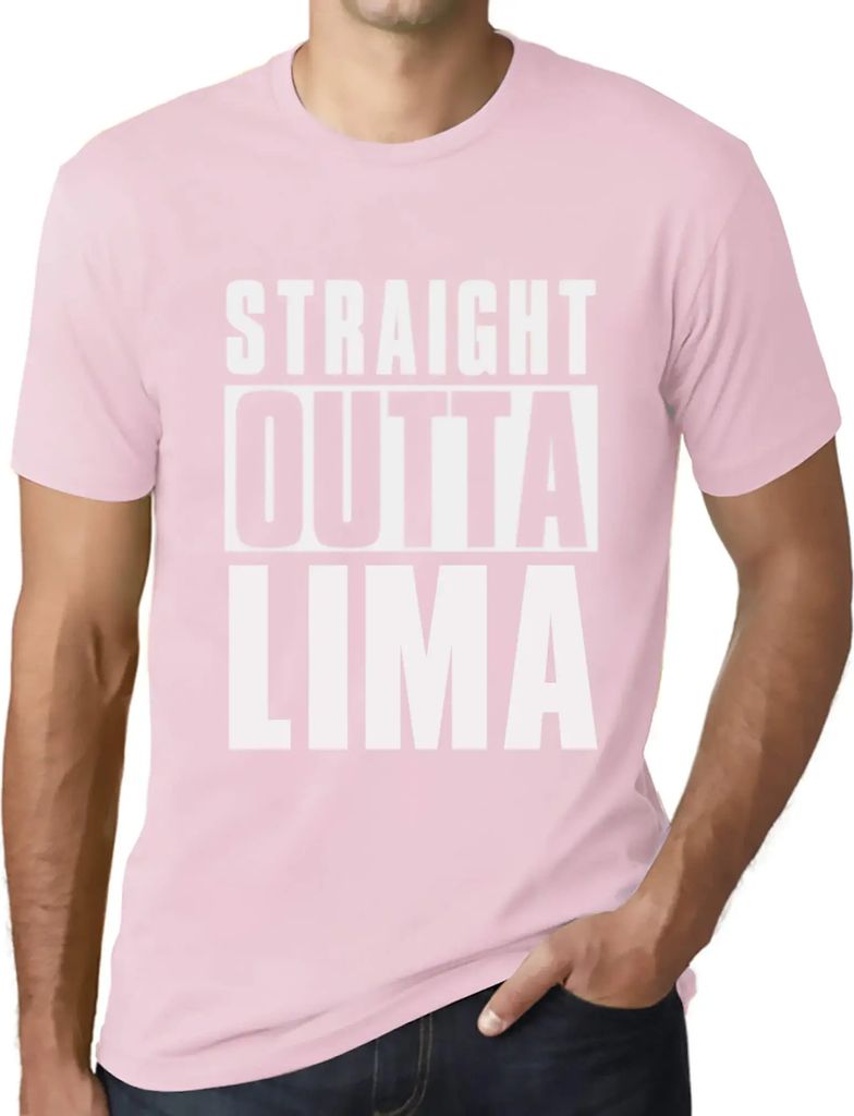 Herren Grafik T-Shirt Straight Outta Lima Öko-Verantwortlich Vintage Jahrgang Kurzarm Lustige Druck Geburtstag Geschenk Mann
