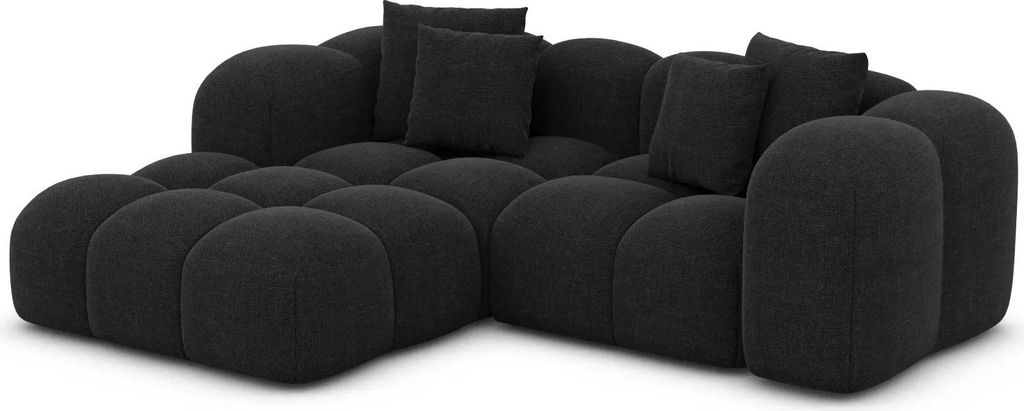 Strukturstoff L-Form Studio Sofa Valora Schwarz Links