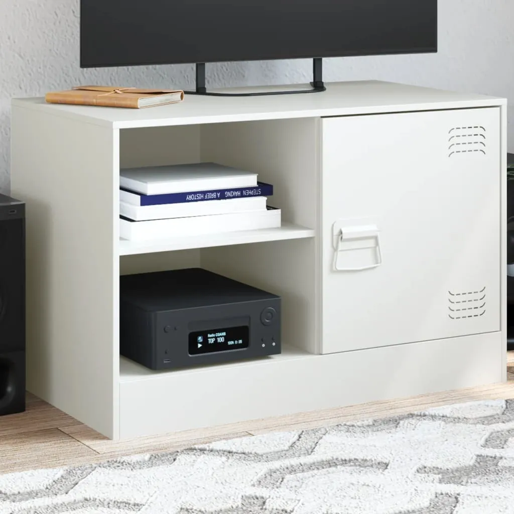Porta TV Maison Exclusive Bianco 67cm | Acciaio Anti-Graffio per Salotto