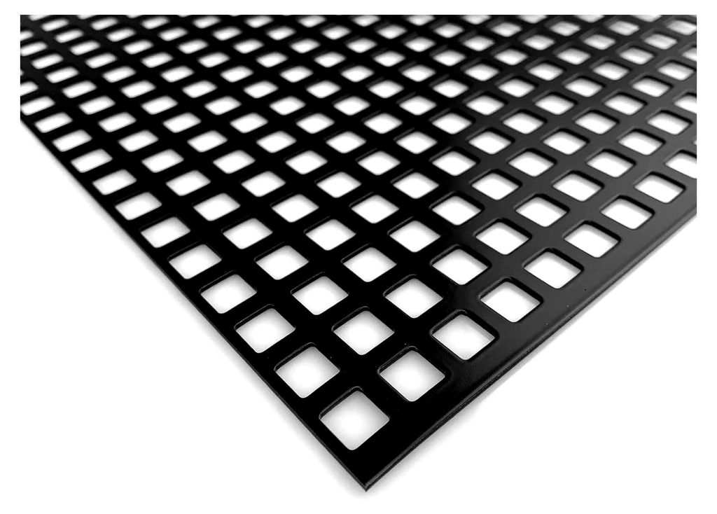 Stahl Verzinkt Lochbleche QG10-15 Farbig Schwarz RAL 9005 Stahl 1,5 mm dick Bleche Zuschnitt nach Maß (500mm x 600mm)