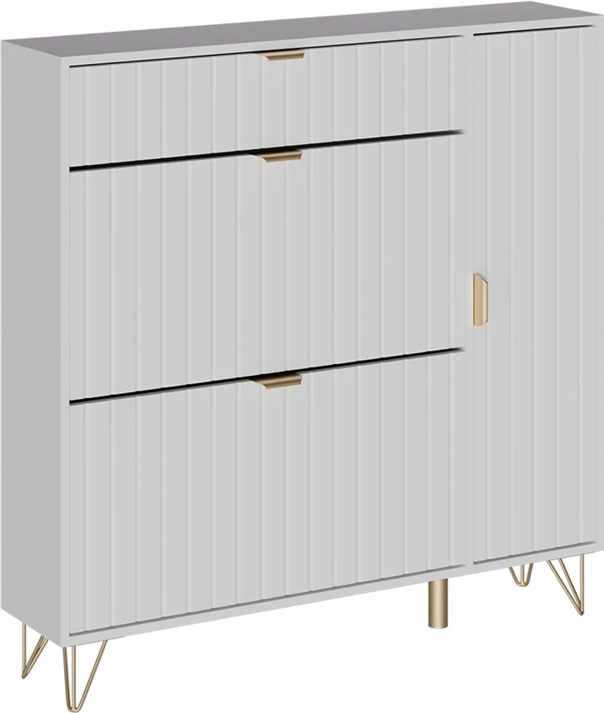 Armoire chaussures Vicco Helge Blanche 108x107,5 cm grand format 54243