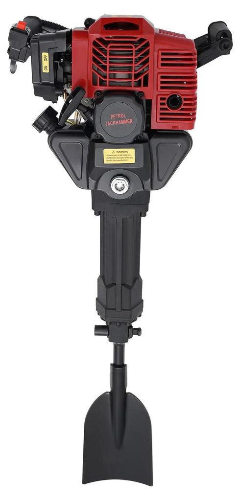 Erdbohrer & Pfostenbohrer - Bodenbohrgerät - 1900 W - 52 cm³ - Benzin 2-Takt - Tragbar - Set mit 3 Bohrern - Schwarz