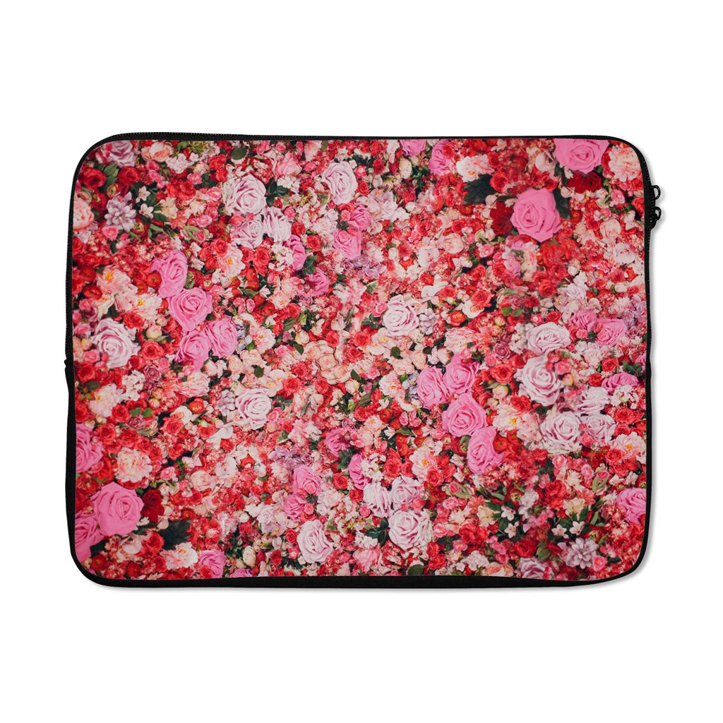 MuchoWow Laptop Hülle 17 Zoll Laptoptasche Blumen - Farben - Rosen - Zipper - Schutzabdeckung