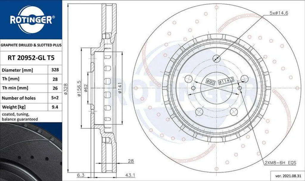 Disque de frein anti-vibration pour Toyota RAV 4 et Lexus NX 435120E030