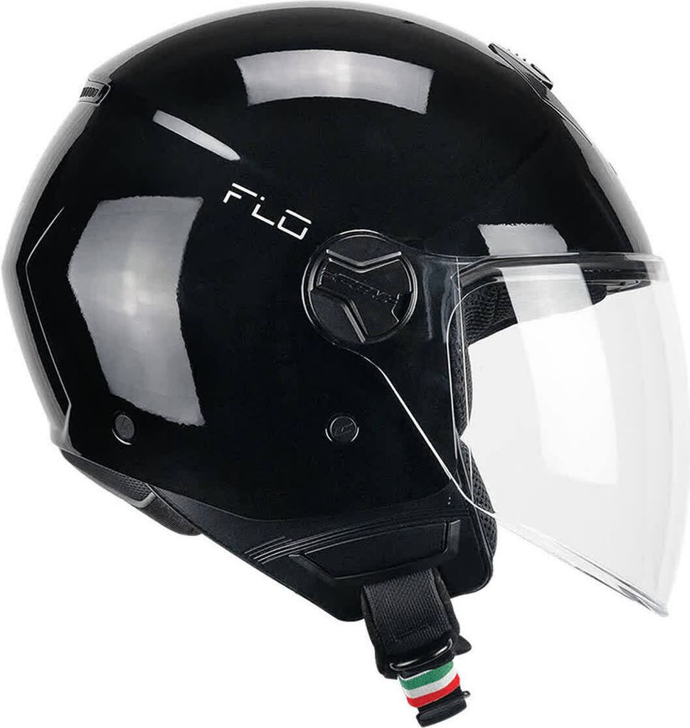 Jet Helm CGM 167A FLO Mono Glänzendes Schwarz Langes Visier größe M2