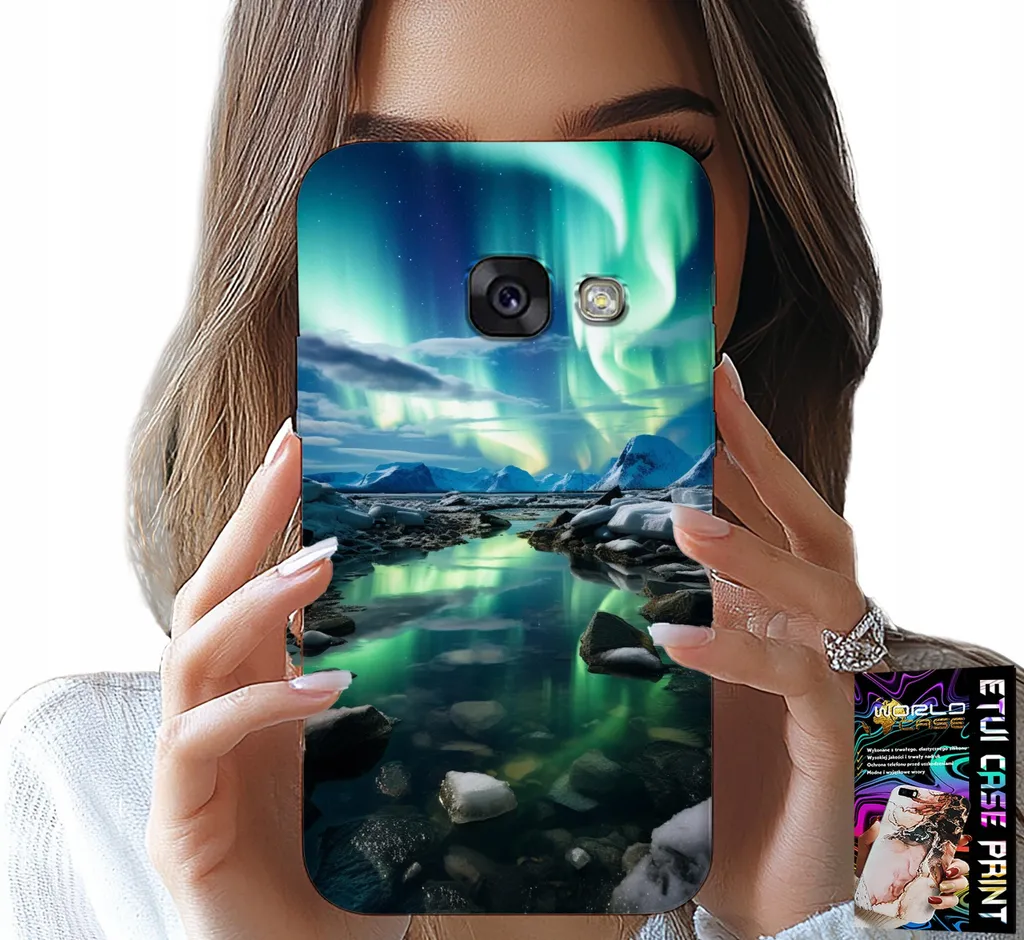 Custodia Samsung A5 2017 Alaska Aurora Pond + Vetro 9H | Protezione Totale