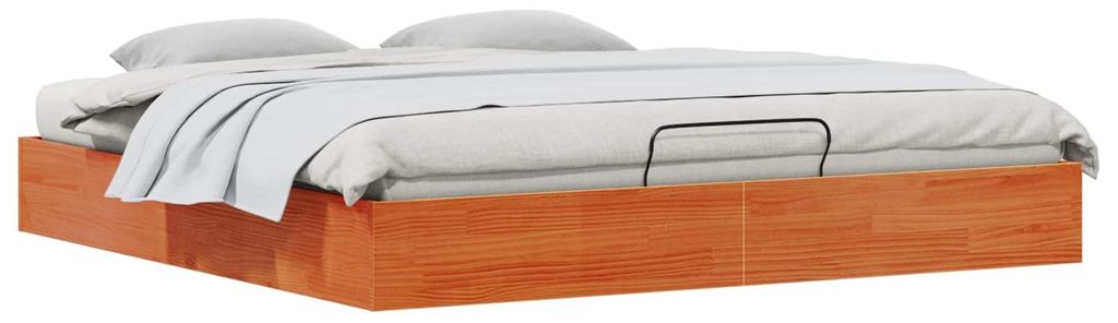 Ottoman Bettgestell mit Stauraum Wachsbraun 180 x 200 cm