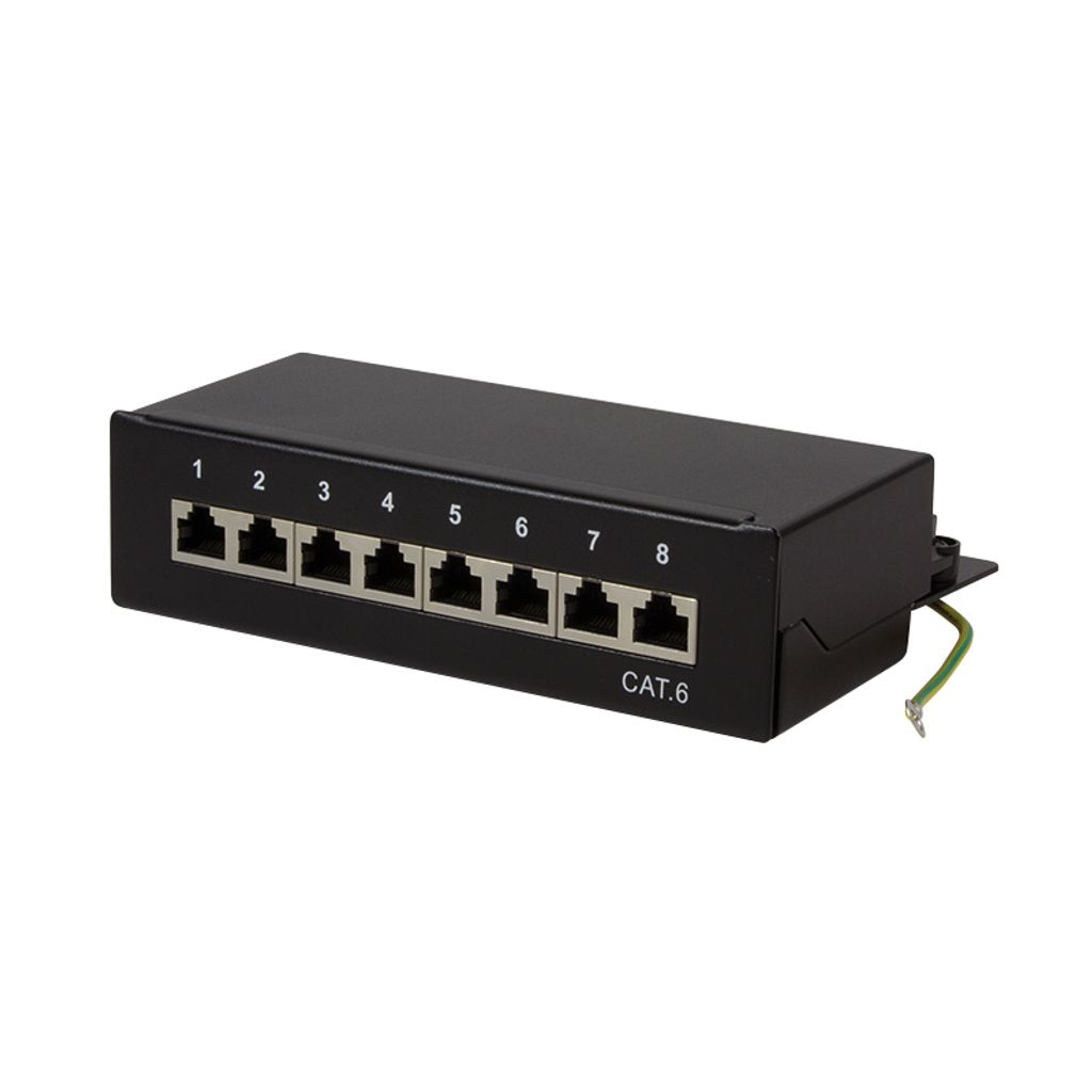 Logilink Patchpanel Tisch/Wand Cat.6 STP 8 Ports, schwarz