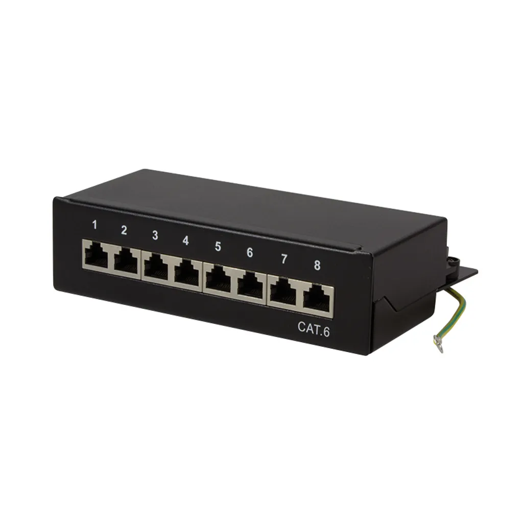 Patch Panel LogiLink 8 Porte CAT 6 STP Nero - Gestione Cavi Desktop Professionale