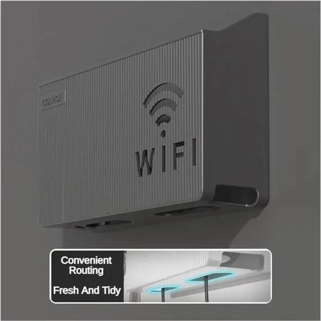 Cache-routeur mural blanc - Support de rangement Wi-Fi design 1 pièce