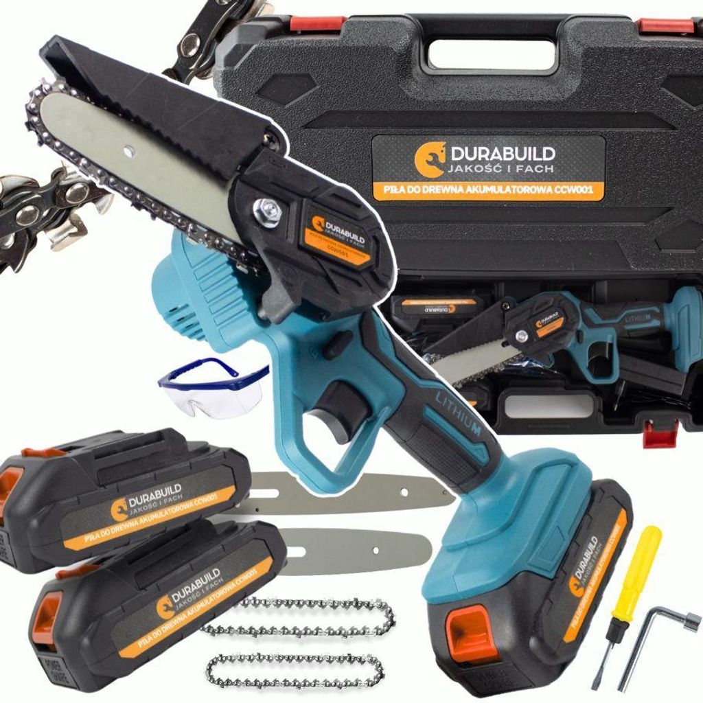 Aku mini reťazová píla 21V s 2 akumulátormi, 6 palcov, Obrázok produktu 