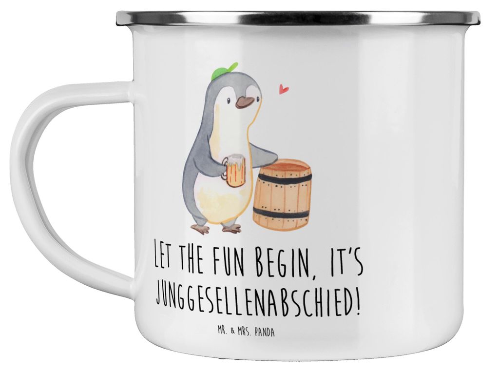 Mr. & Mrs. Panda Emaille Tasse Junggesellenabschied Spaß - Transparent - Geschenk, Heirat, Kaffeepott, Abenteuer, lustige Feier, Pott, Highlight, ...