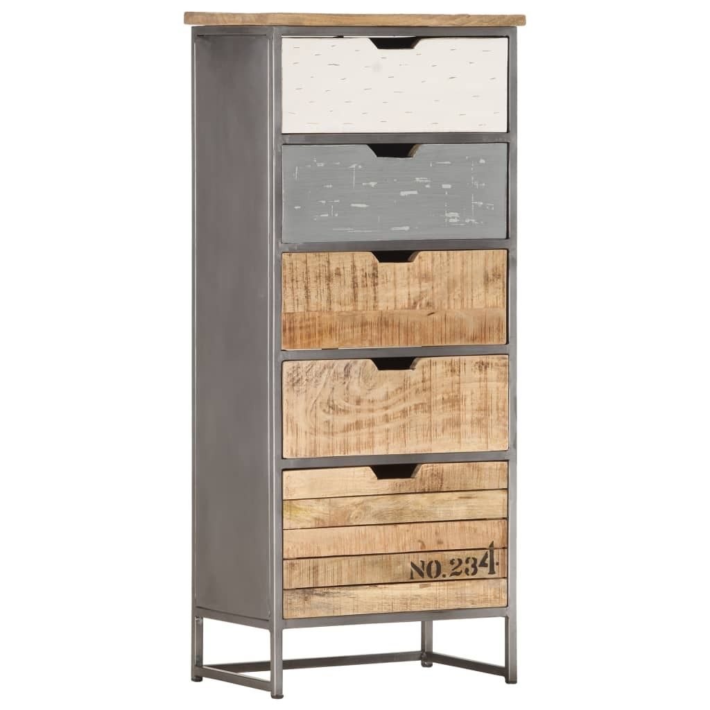 "Rabatt" Mehrzweckschrank/Vitrine/ Beistellschrank mit Schubladen 45x30x105 cm Mango Massivholz - Kommoden CC2231