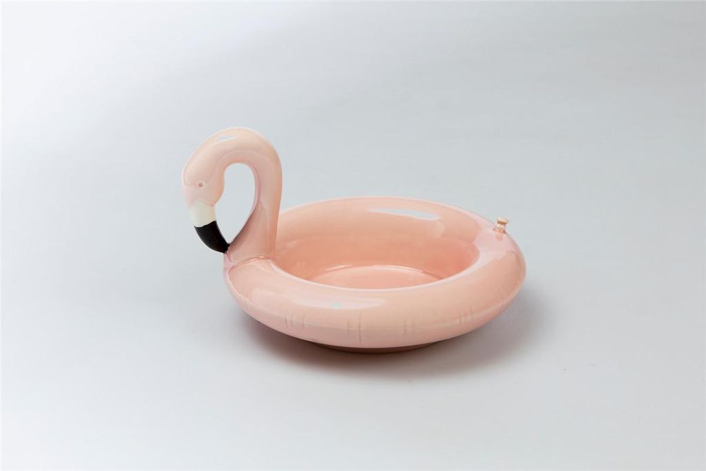 Floatie Schale Flamingo DOIY Snack Schälchen rosa Schwimmring Keramik