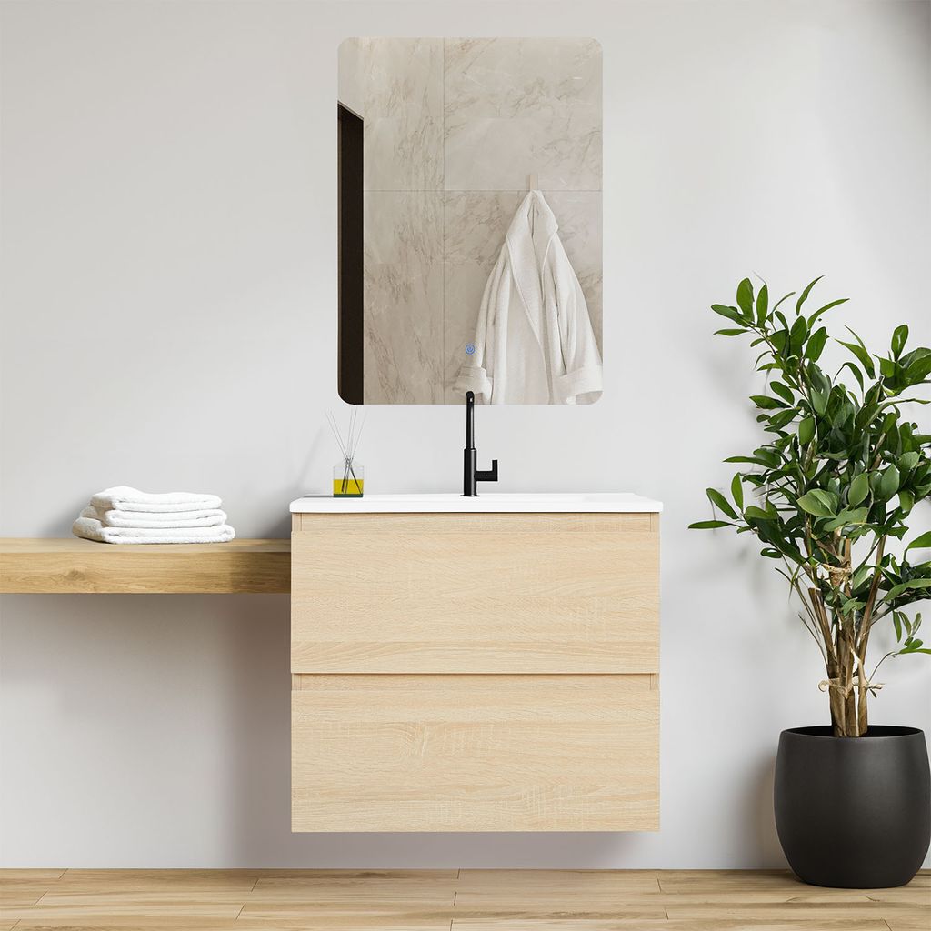 Homestyle4u Badmöbel Set 3-teilig Spiegel Waschtisch mit Produktbild 