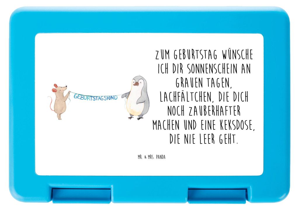 Mr. & Mrs. Panda Bento Box Maus Pinguin Geburtstag - Weiß - Geschenk, Happy Birthday, Snackbox, Bentobox, Vesperbox, Lunchbox, Herzlichen Glückwu...
