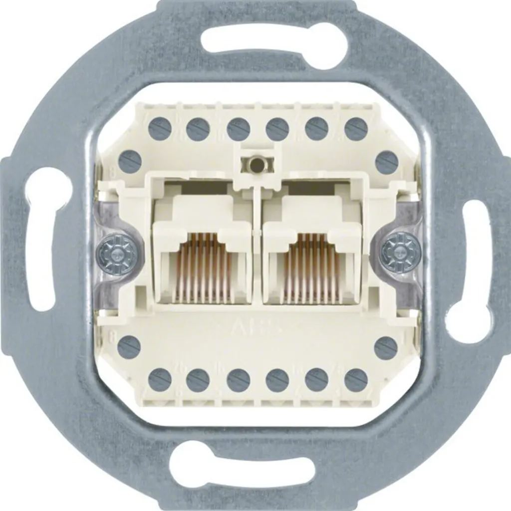 Berker 4539 Prise UAE 8/8 pôles blanc polaire pour inserts modulaires