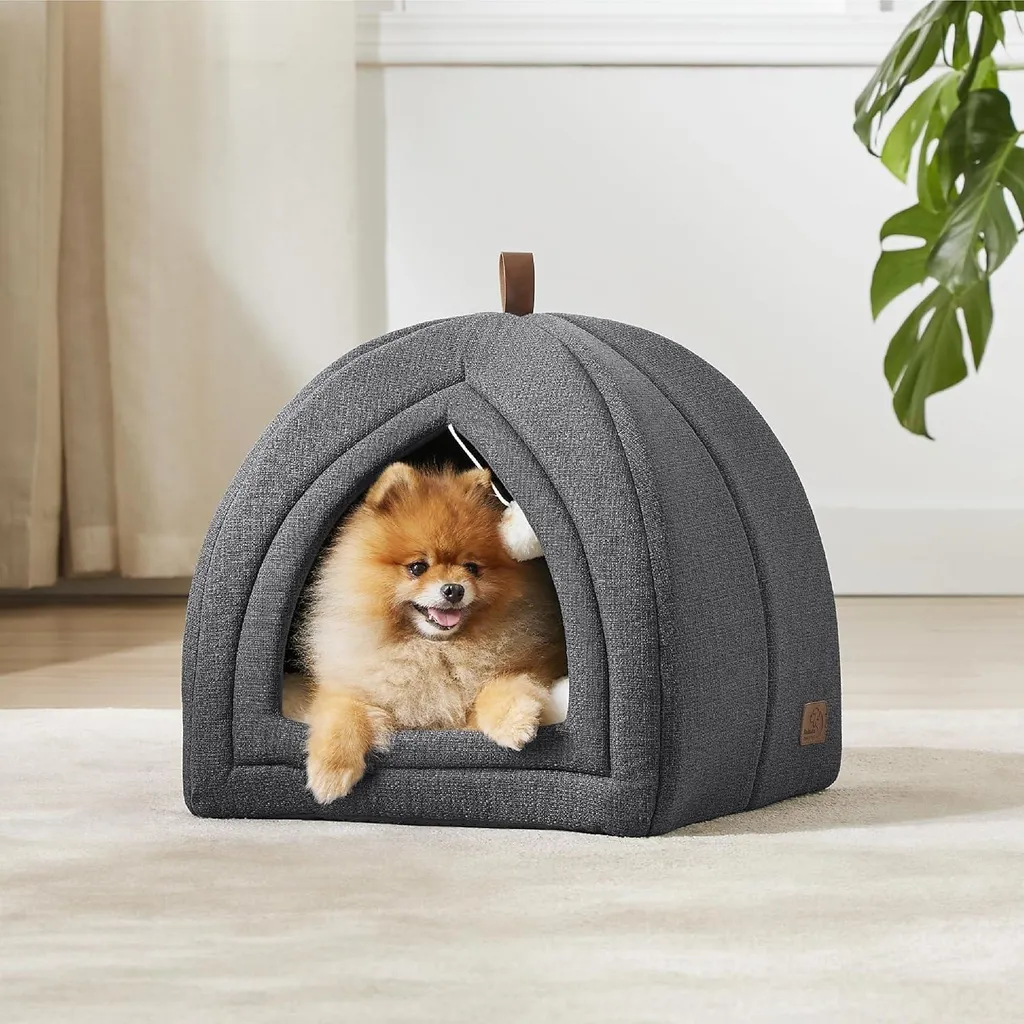 Maison pour chat design format cube 44cm avec panier lavable moelleux - 2