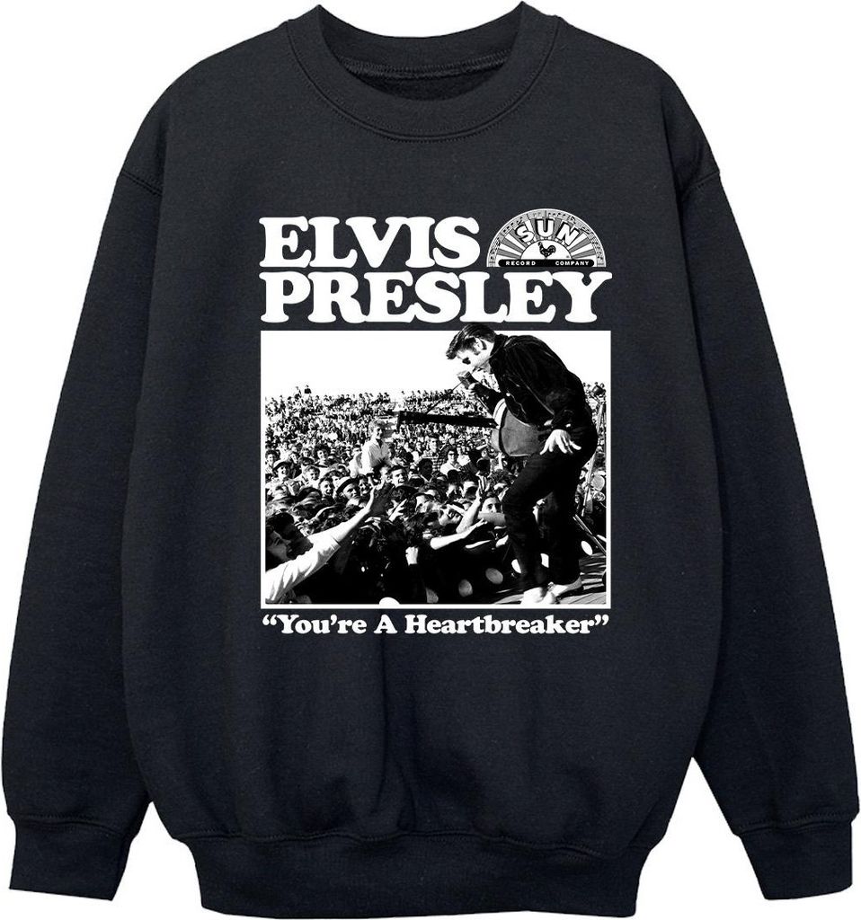 Elvis - "A Heartbreaker" Sweatshirt für Mädchen BI33059 (128) (Schwarz)