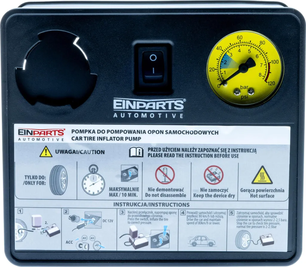 EPAP07 Kit Réparation Pneu avec Compresseur Air 120W pour Roue de Secours