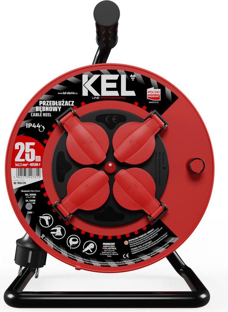 Kabeltrommel 25m 4× 230 V Schuko 3×2,5 H05RR-F Professional Line