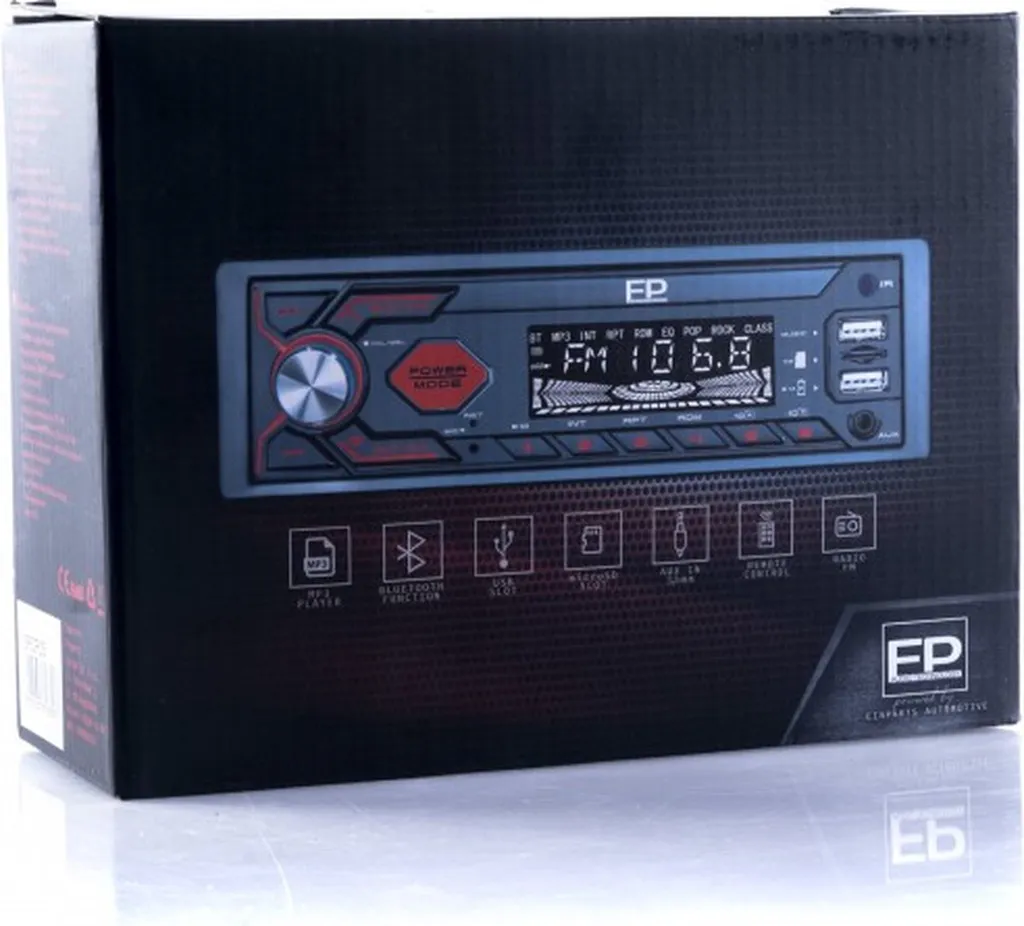 Autoradio Bluetooth USB SD Einparts avec éclairage LED rouge dynamique - 11