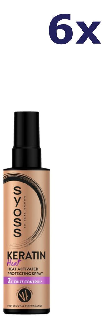6x Syoss Heat Protection Spray 200 ml Keratin