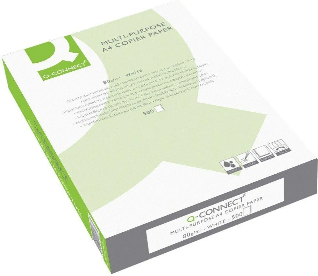 Papier A4 anti-bourrage 80g Q-Connect KF01087 pour imprimante lot de 5