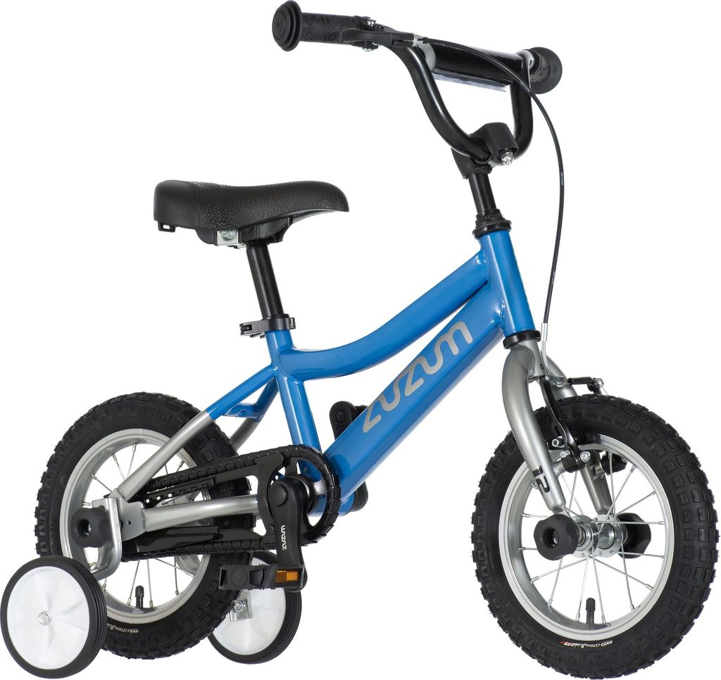 Zuzum Kindergerechtes 12 Zoll Kinderfahrrad mit Rücktritt für Kinder ab 2 Jahre, blau-chrom